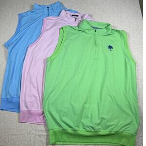 Lot of 3 Turtleson Men’s XXL Blue Pink Green ¼ Zip Fusion Performance Golf Vests